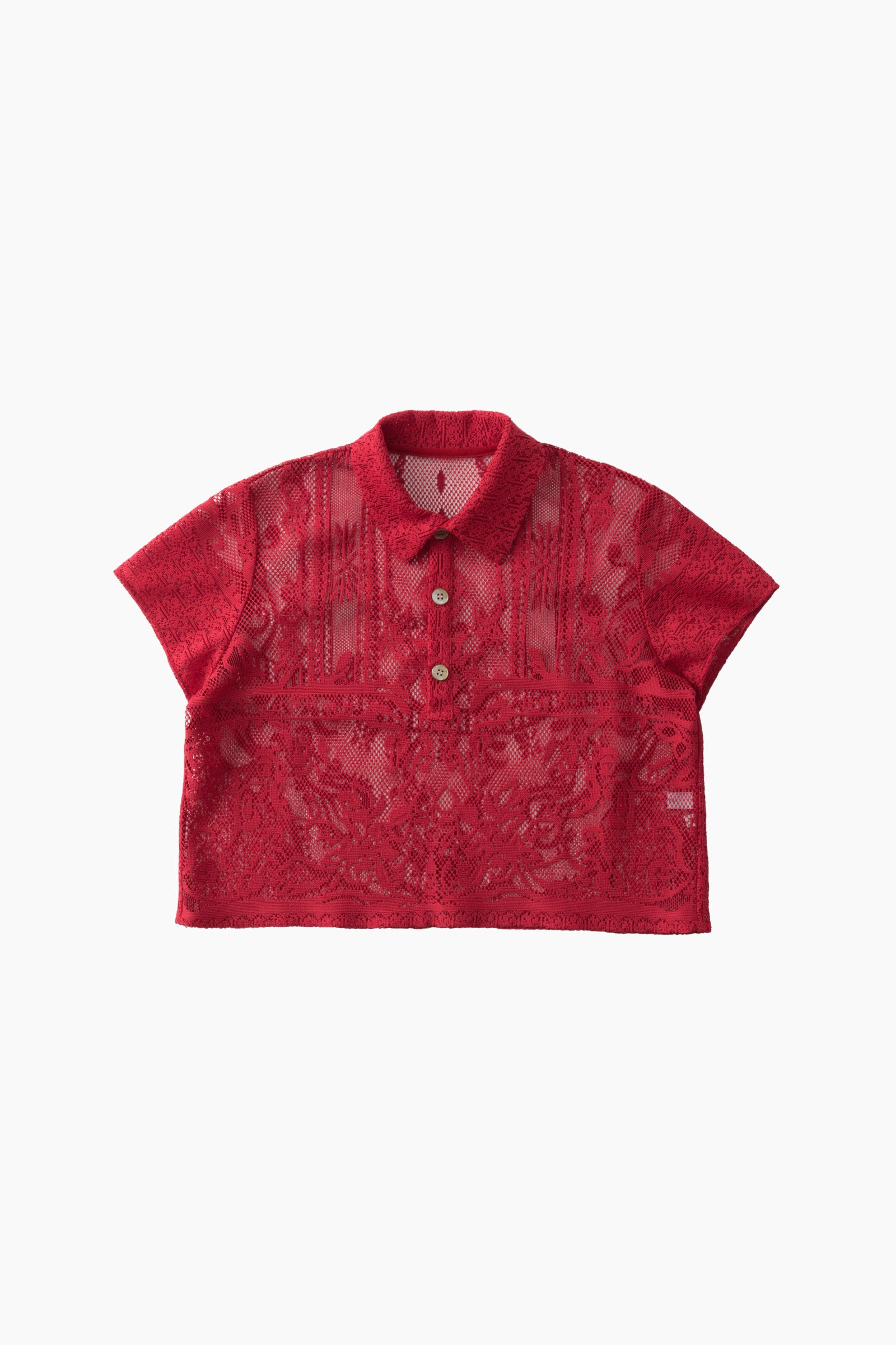 Mirror lace polo (Red)