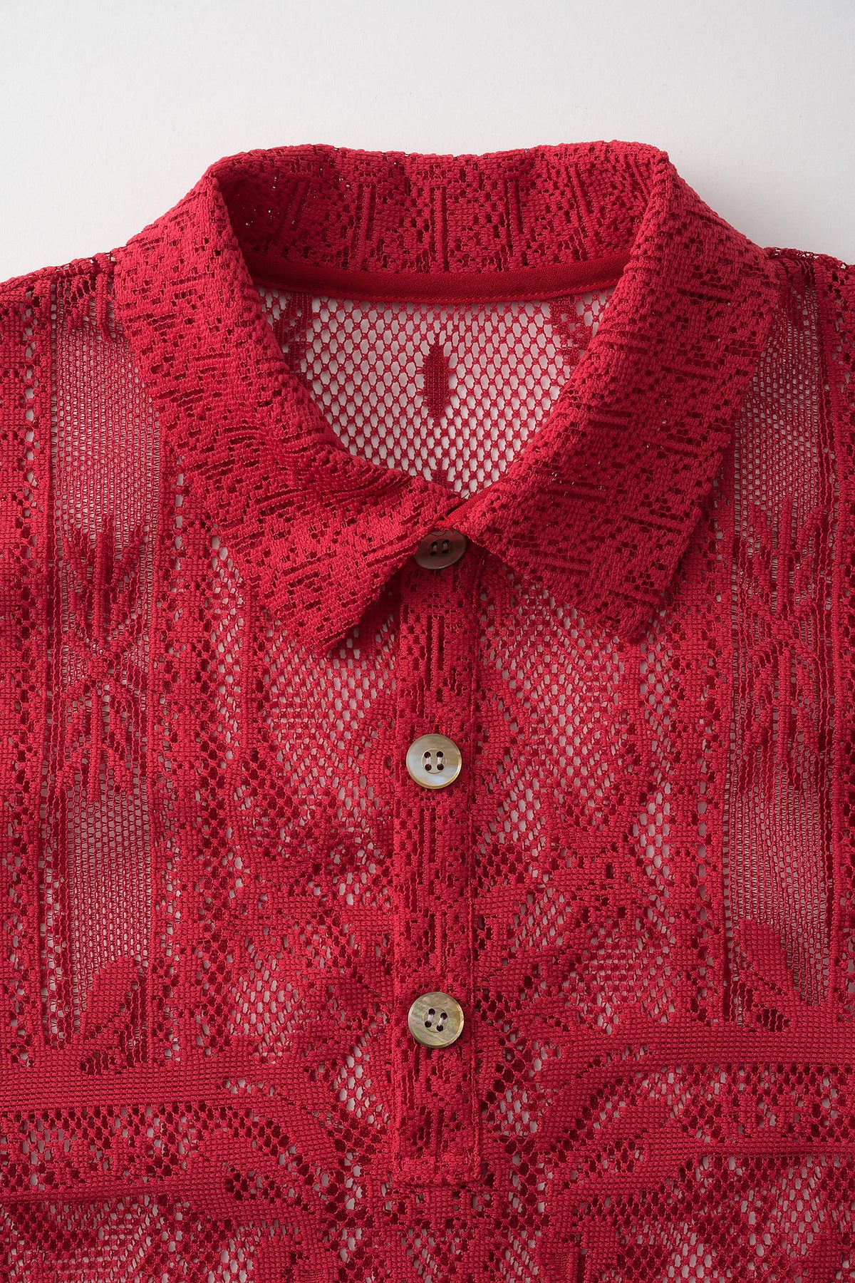 Mirror lace polo (Red)