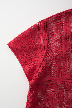 Mirror lace polo (Red)