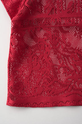 Mirror lace polo (Red)