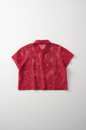 Mirror lace polo (Red)