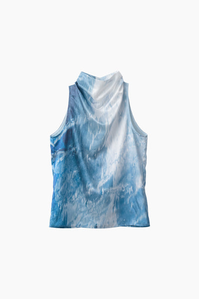 Water mirror print tops (Blue)