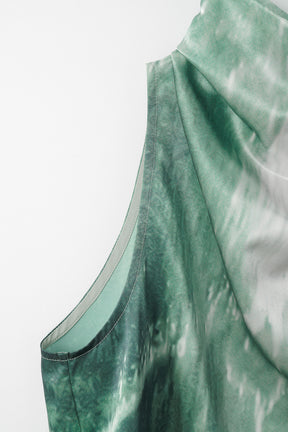 Water mirror print tops (Green)