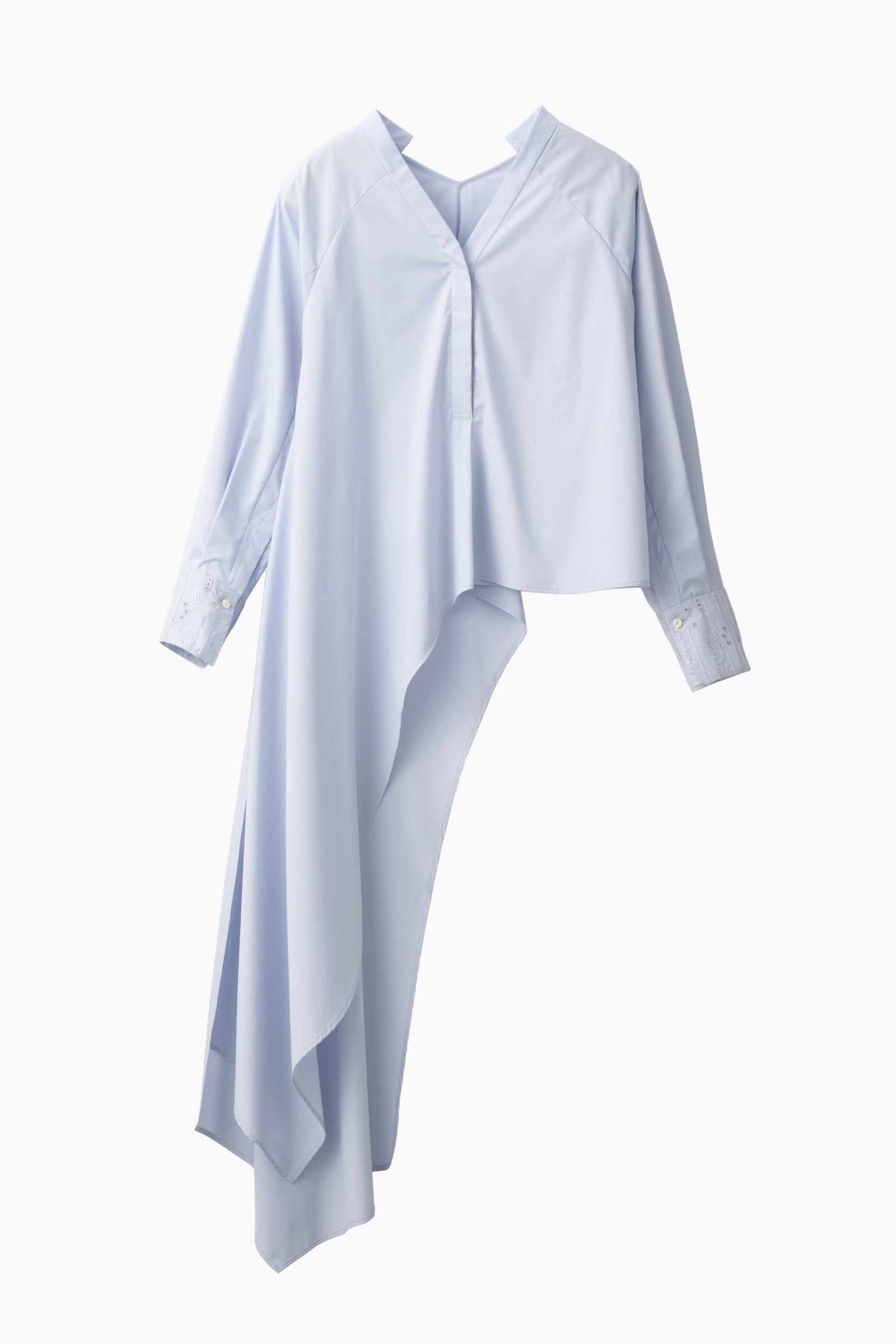 Swaying stripe embroidered blouse (Blue)