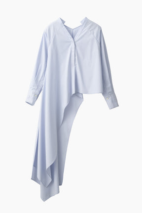 Swaying stripe embroidered blouse (Blue)