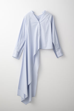 Swaying stripe embroidered blouse (Blue)