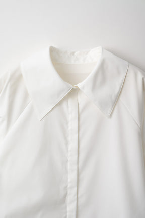Droplet flower embroidered shirt (White)