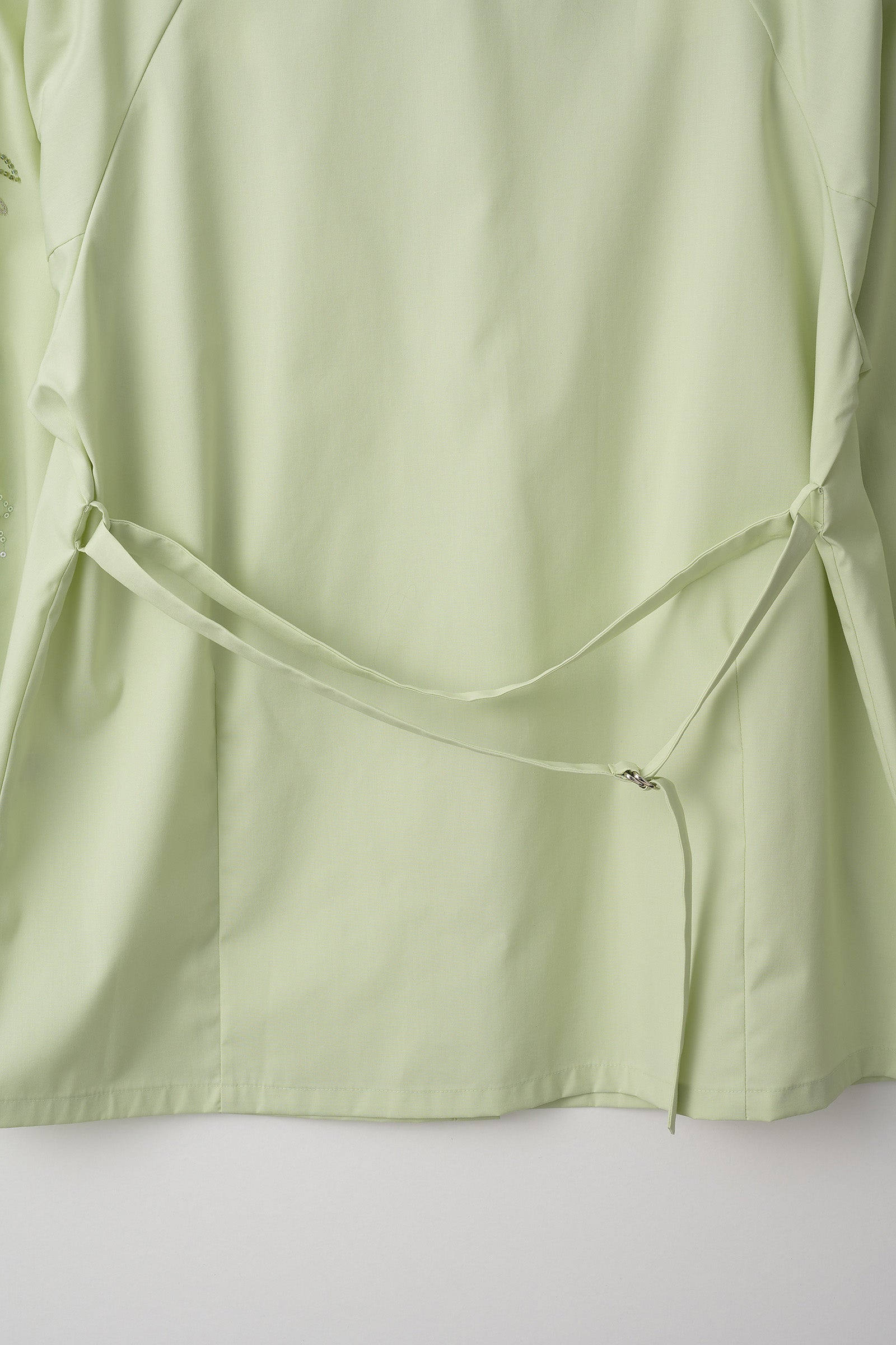 Droplet flower embroidered shirt (Light green)