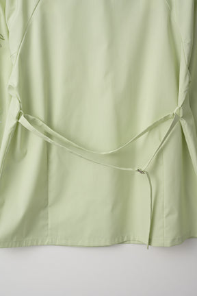 Droplet flower embroidered shirt (Light green)
