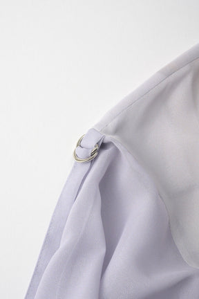 Narcissus print shirt (Blue)