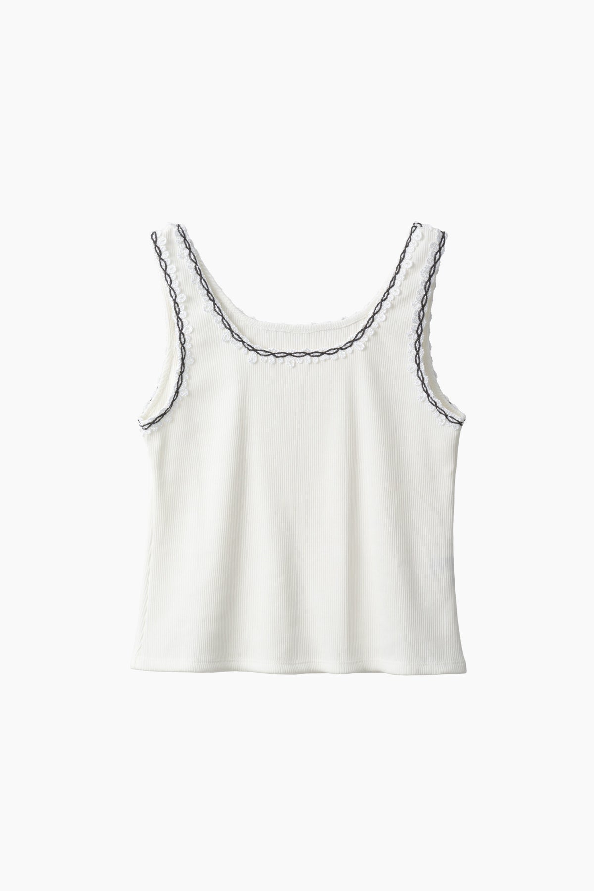 Scallop embroidered tank (White)