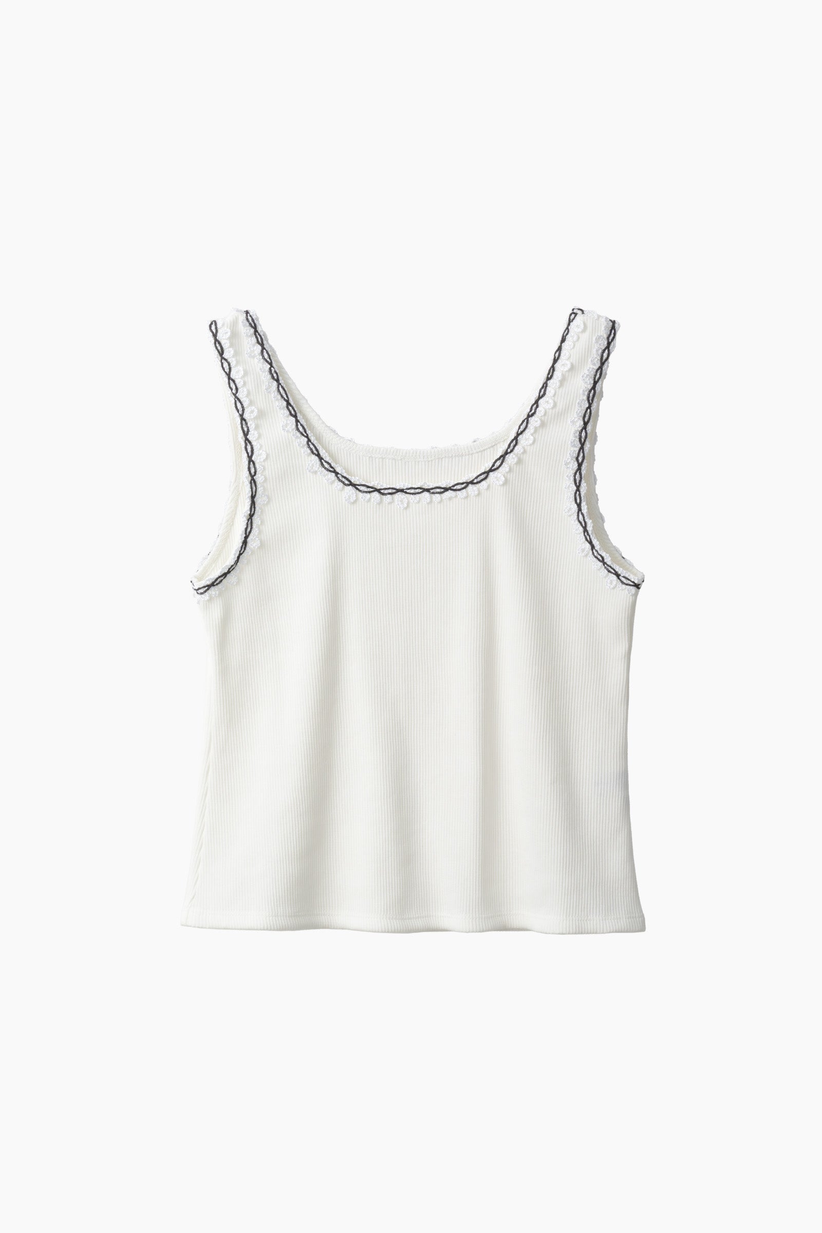 Scallop embroidered tank (White)