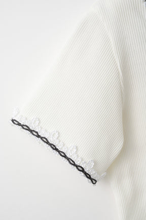 Scallop embroidered tops (White)
