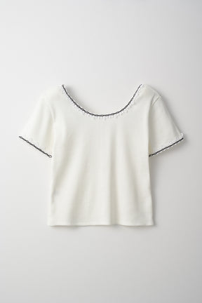 Scallop embroidered tops (White)
