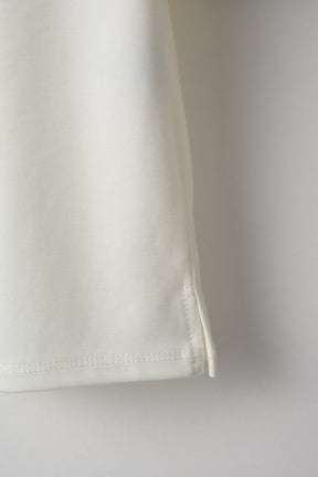 Brooch gather asymmetric tops (White)