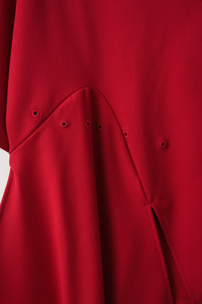 Brooch gather asymmetric tops (Red)