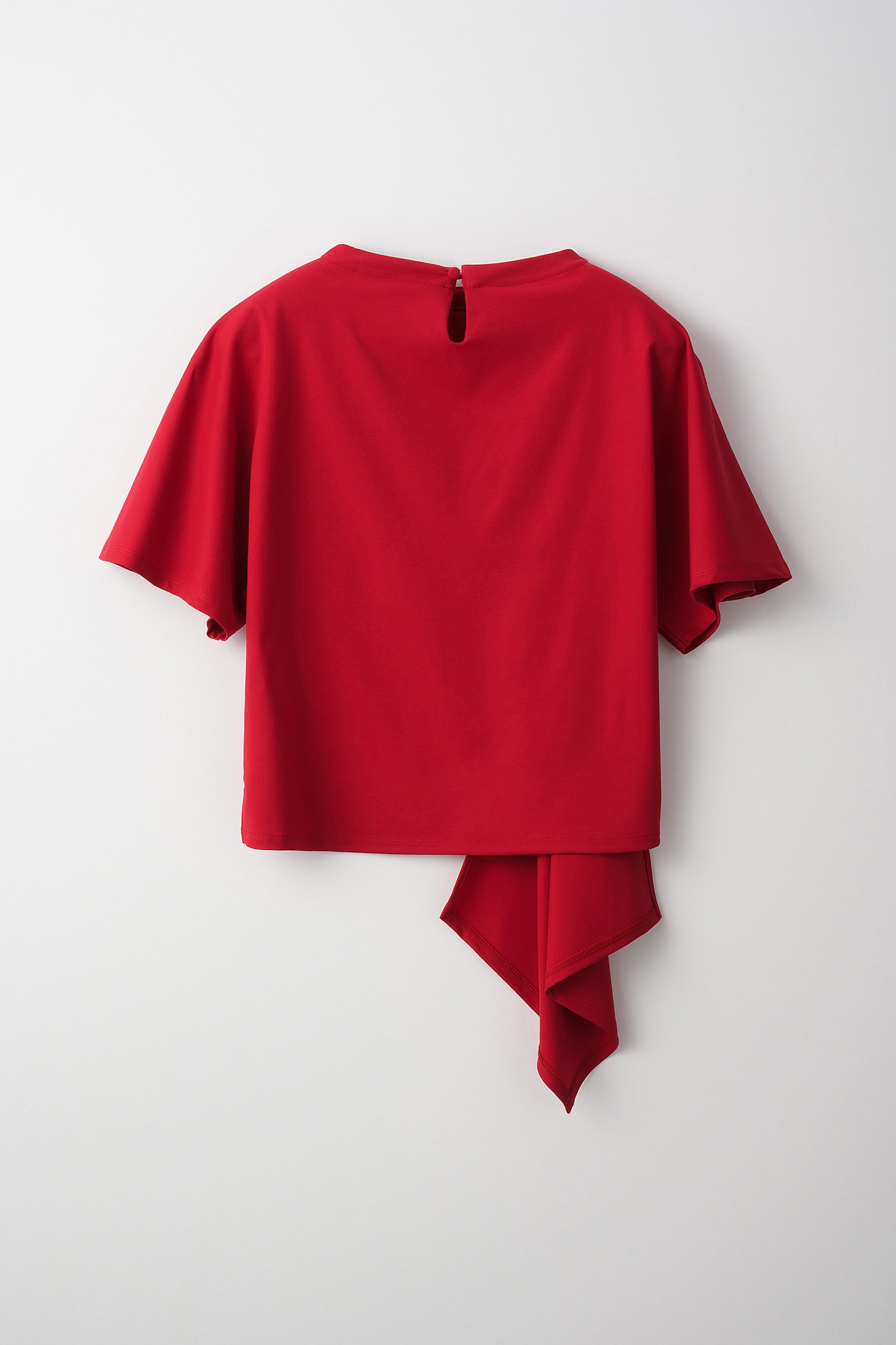 Brooch gather asymmetric tops (Red)