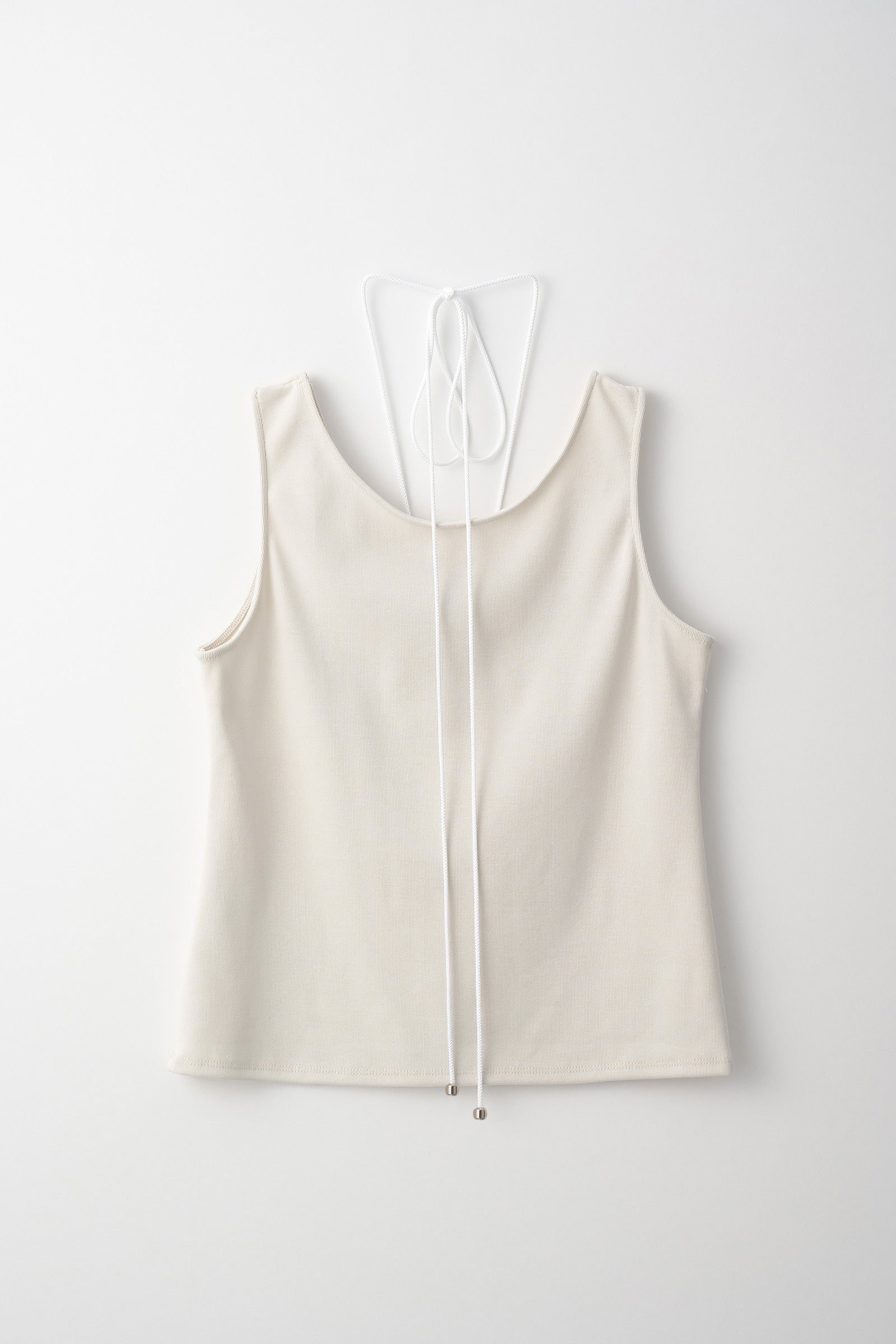 Lace up embroidered tank (Ivory)