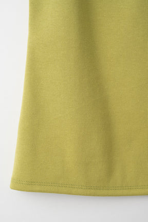Lace up embroidered tank (Yellow green)