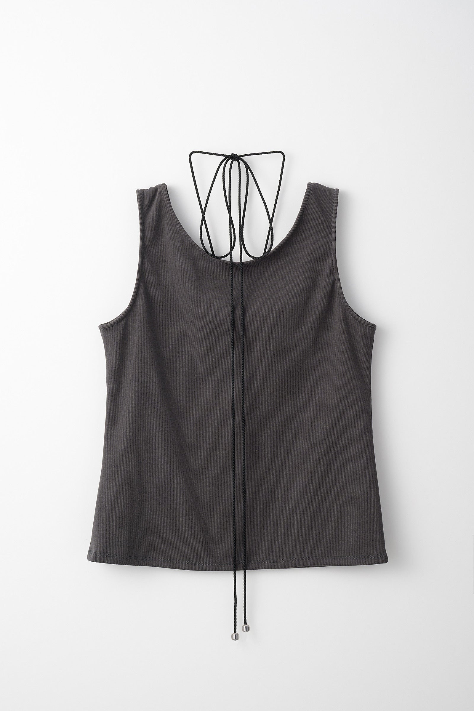 Lace up embroidered tank (Gray)