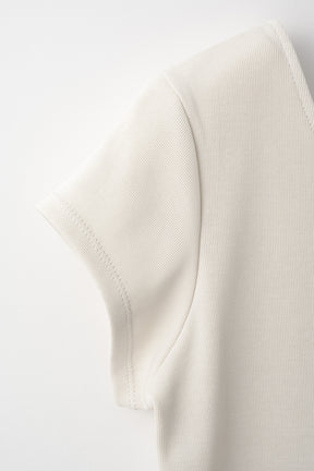 Lace up embroidered tops (Ivory)