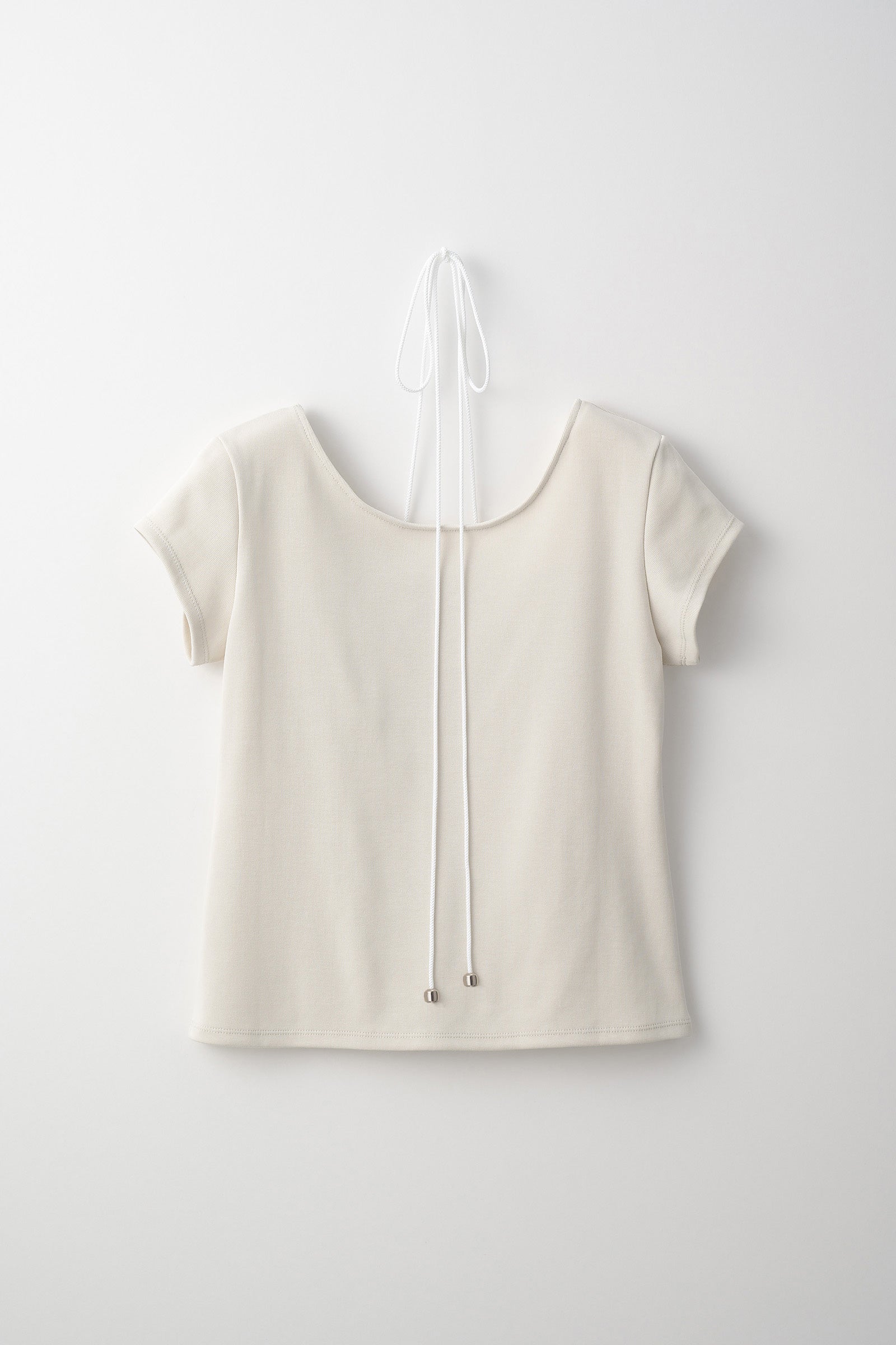 Lace up embroidered tops (Ivory)