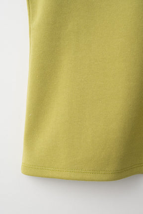 Lace up embroidered tops (Yellow green)