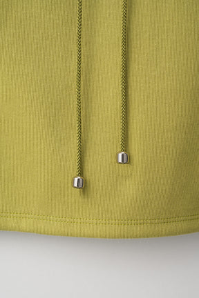 Lace up embroidered tops (Yellow green)