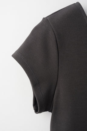 Lace up embroidered tops (Gray)