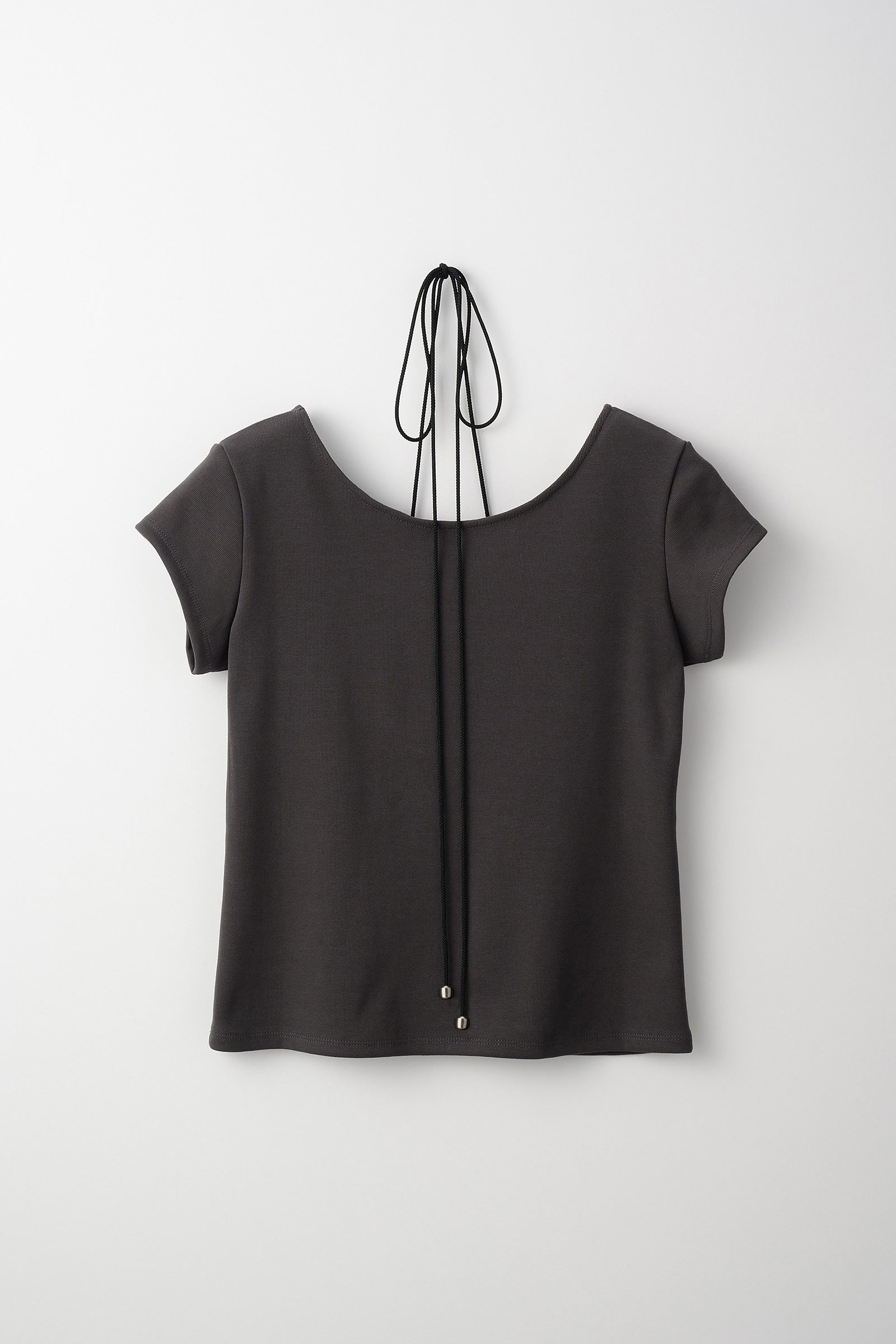 Lace up embroidered tops (Gray)