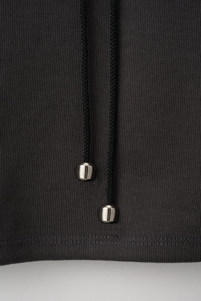 Lace up embroidered tops (Gray)