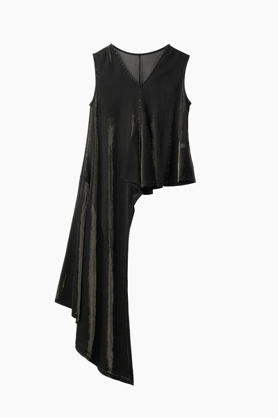 Fluid glimmer asymmetric tank (Black)