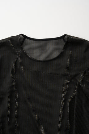 Fluid glimmer asymmetric tops (Black)