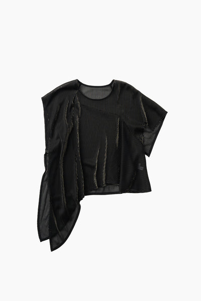 Fluid glimmer asymmetric tops (Black)