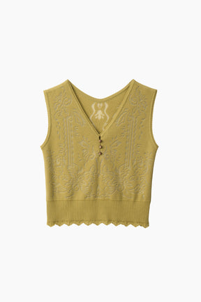 Mirror knit tank (Yellow green)