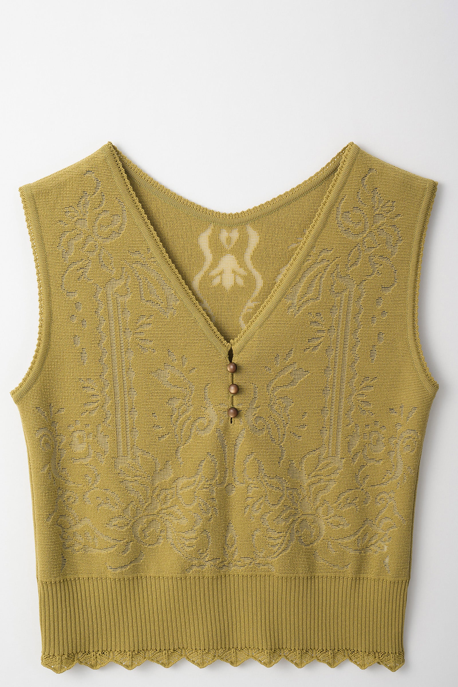 Mirror knit tank (Yellow green)