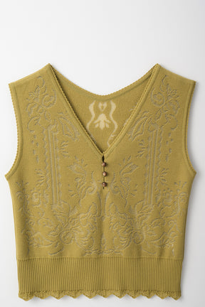 Mirror knit tank (Yellow green)