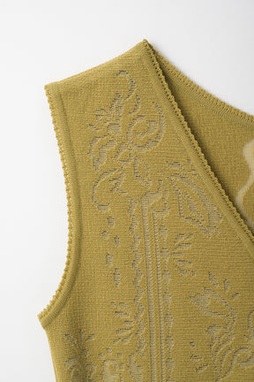 Mirror knit tank (Yellow green)