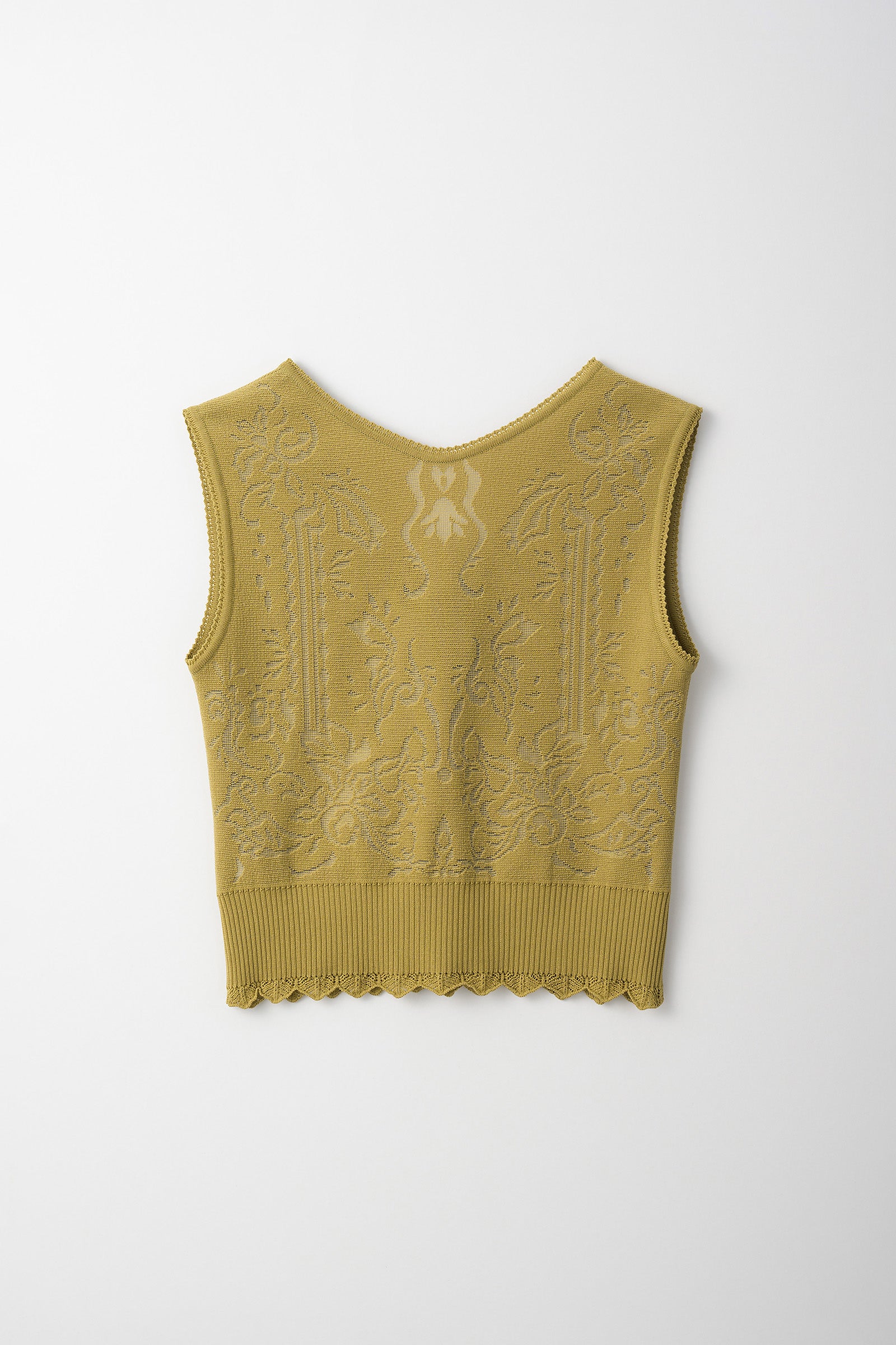 Mirror knit tank (Yellow green)