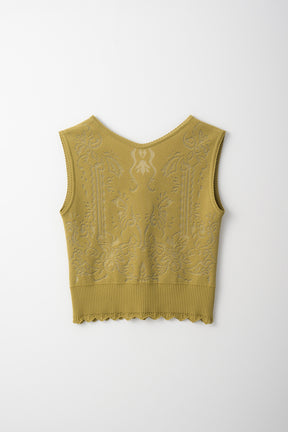 Mirror knit tank (Yellow green)