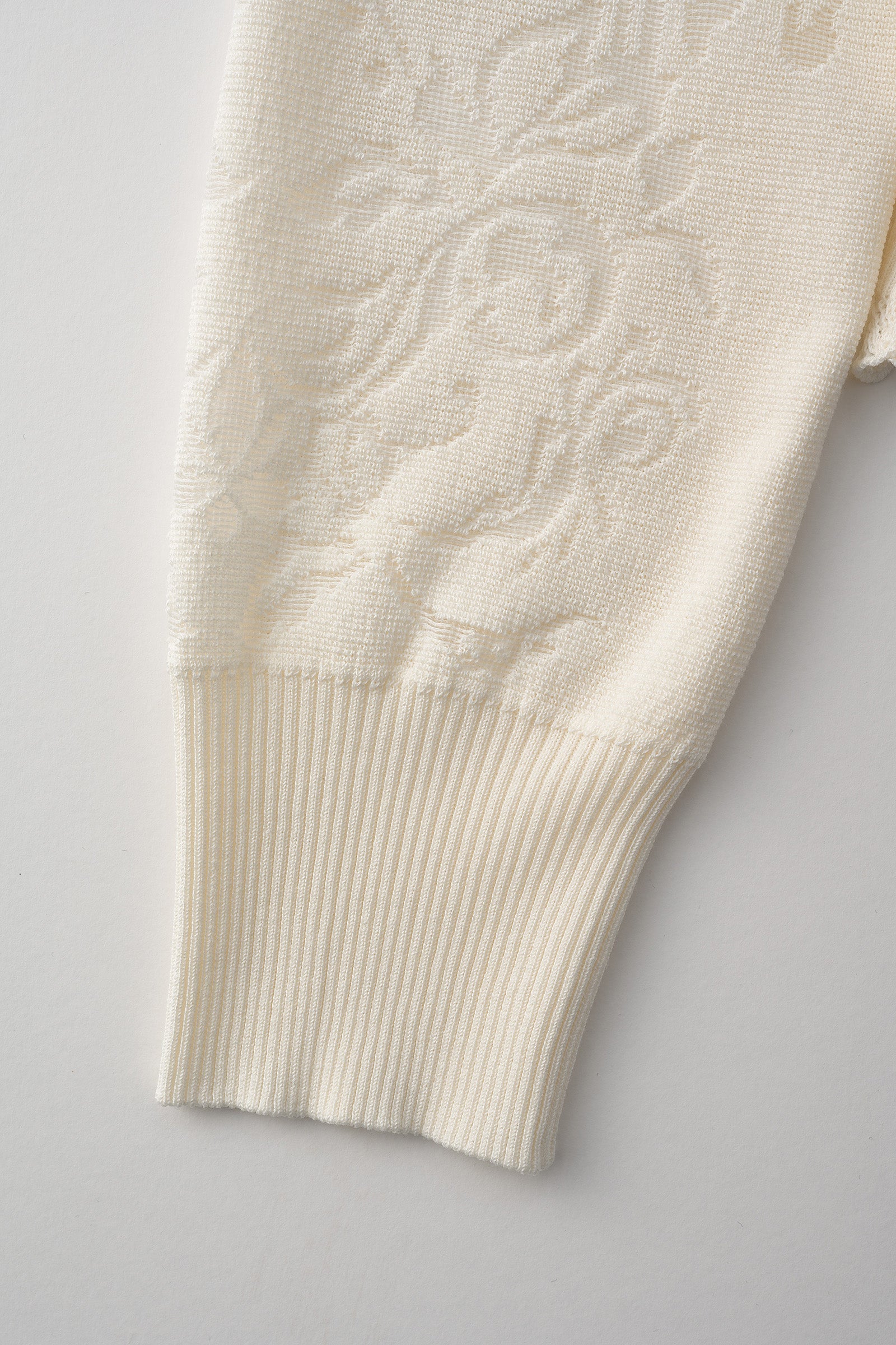 Mirror knit shirt cardigan (White)