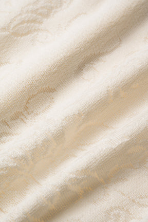 Mirror knit shirt cardigan (White)