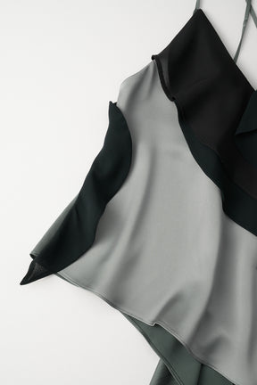 Cascade satin camisole tops (Slate green)