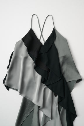 Cascade satin camisole tops (Slate green)