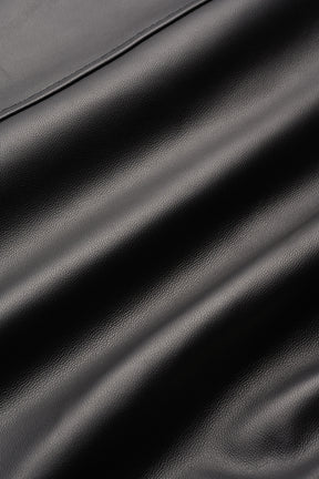 Relief embroidered leather jacket (Black)