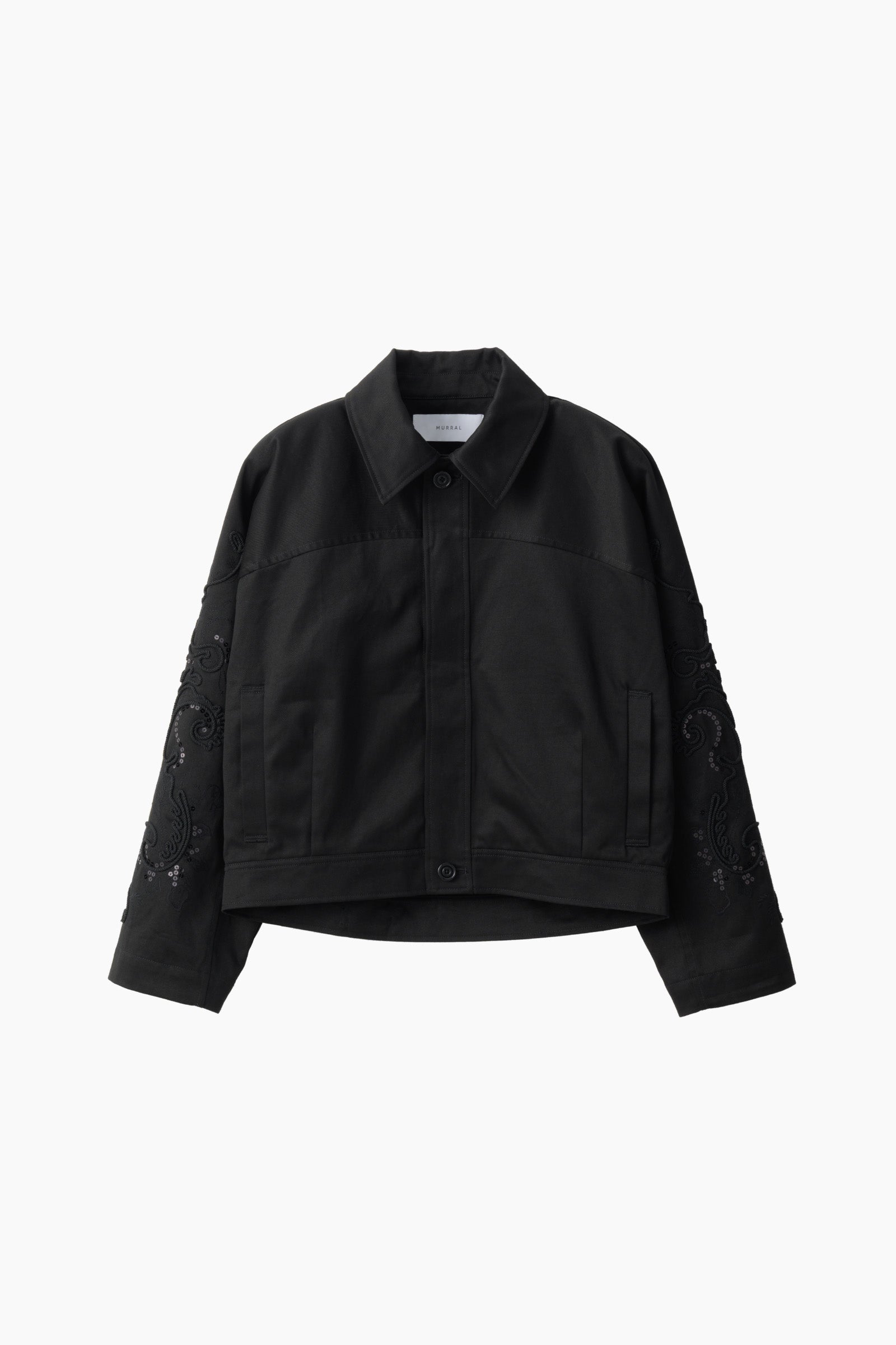 Relief embroidered chino jacket (Black)