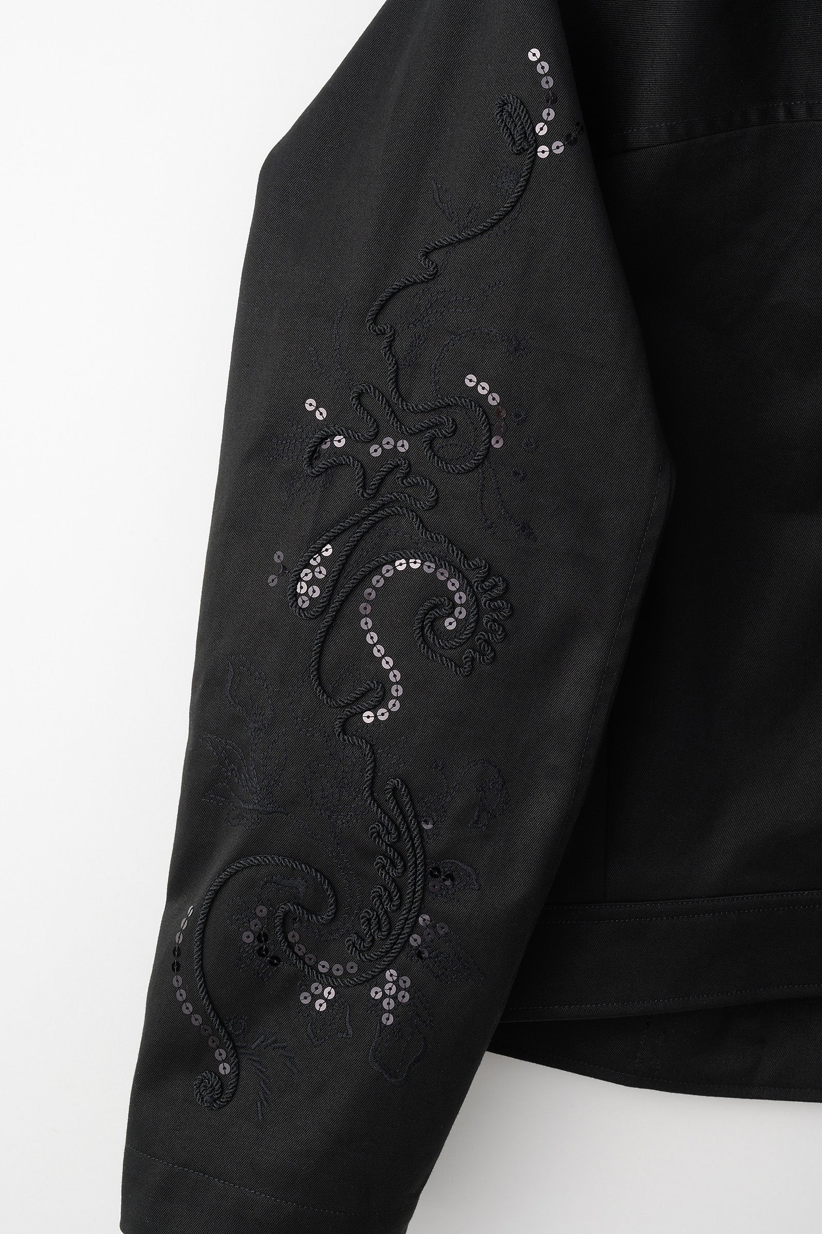 Relief embroidered chino jacket (Black)