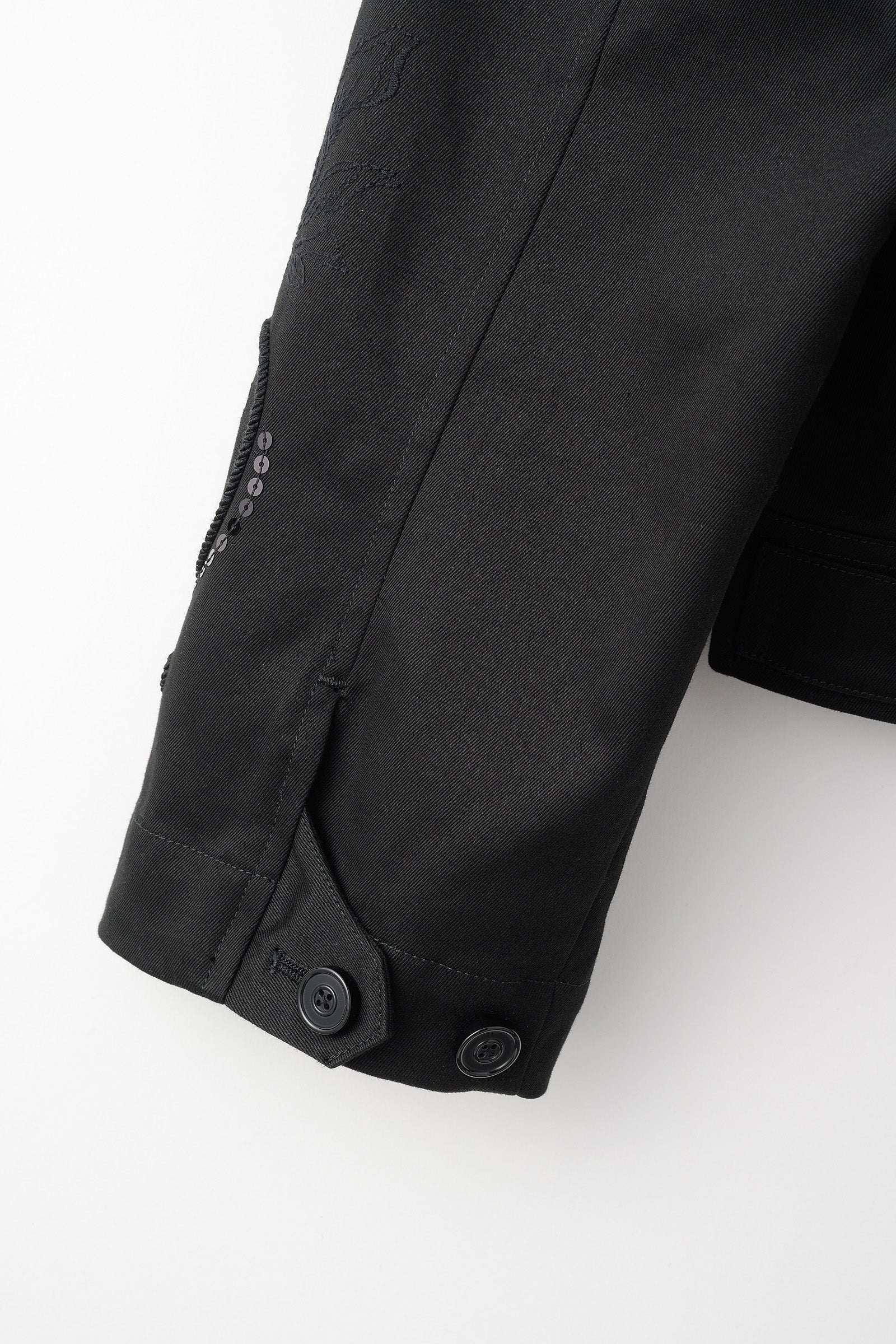 Relief embroidered chino jacket (Black)