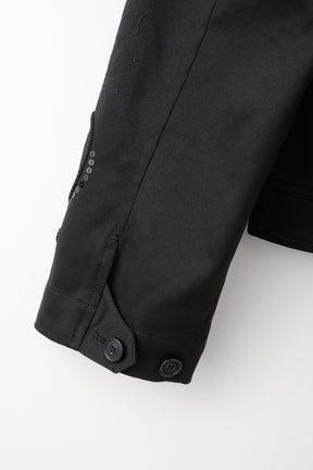 Relief embroidered chino jacket (Black)