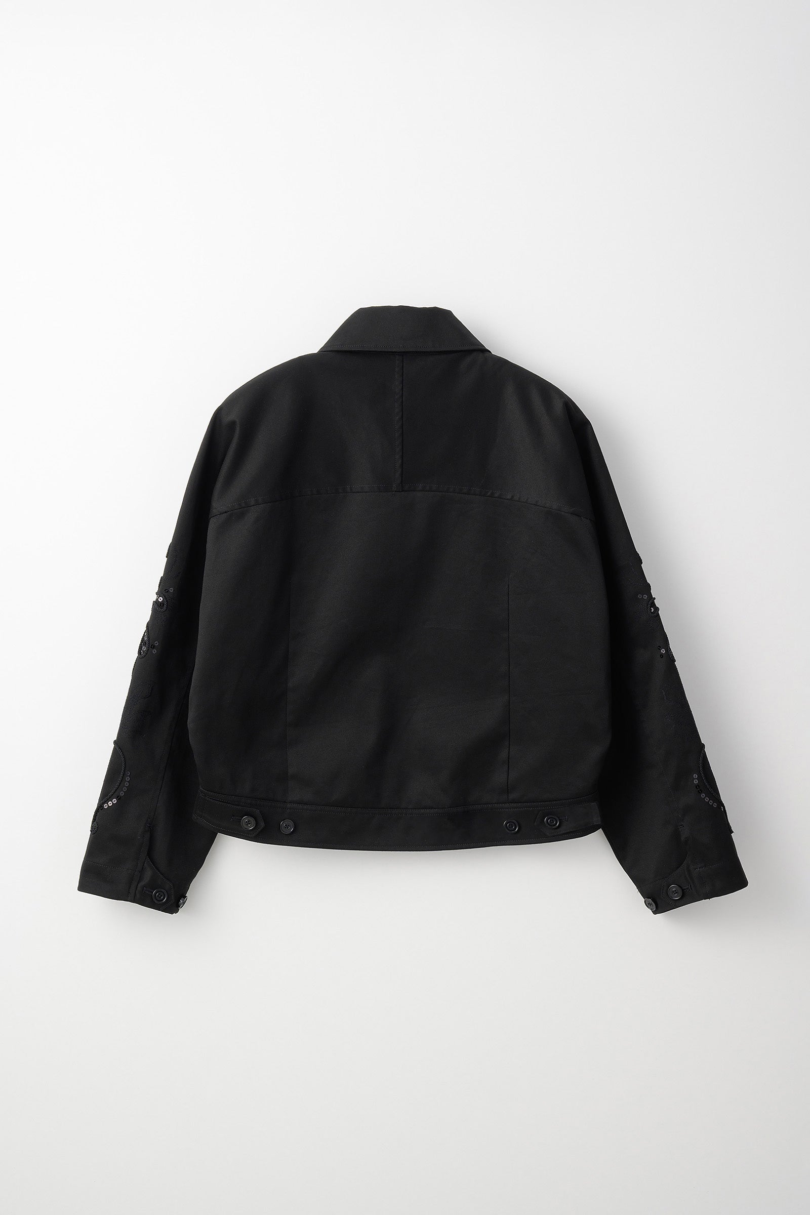 Relief embroidered chino jacket (Black)